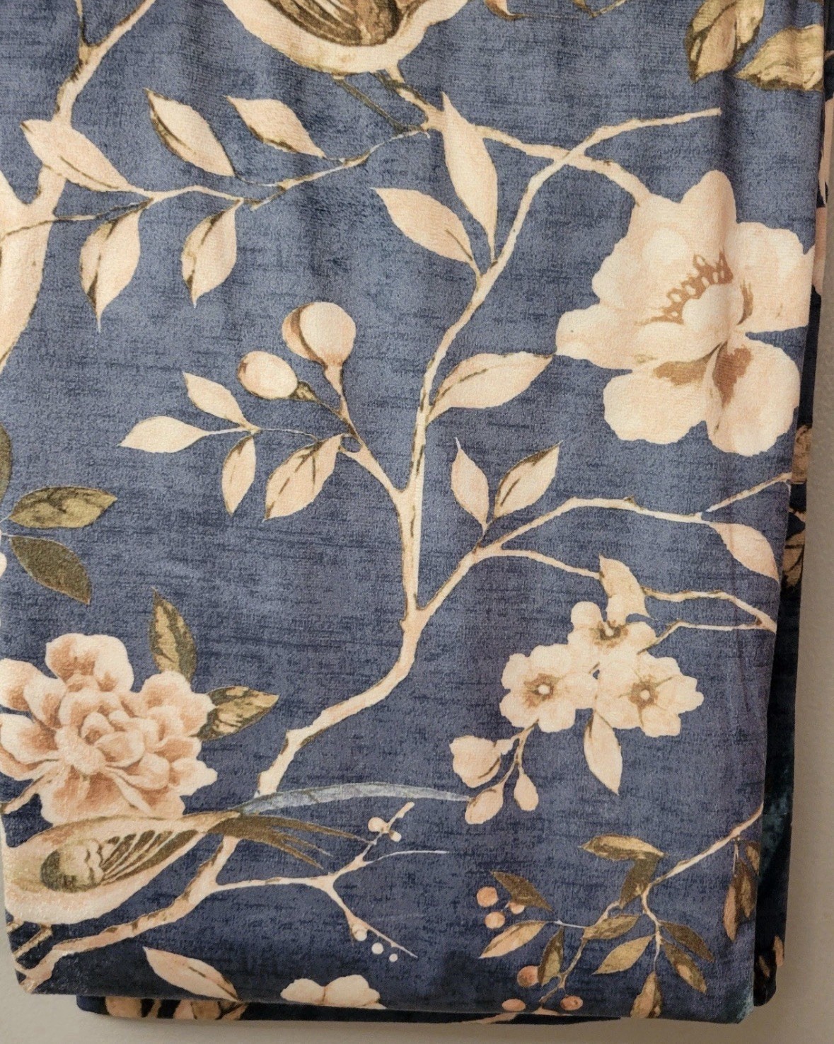 Aimee Maison 2pk Window Panel Curtains Velvet Mocking Jay Bird Blue 37×84 Floral