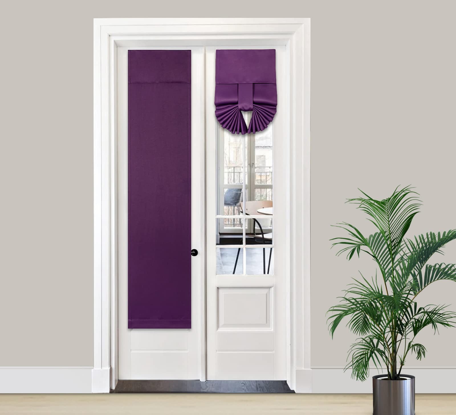 Pi Side Door Curtain 2 Panelsthermal Insulated Privacy Tie Up Shade Small