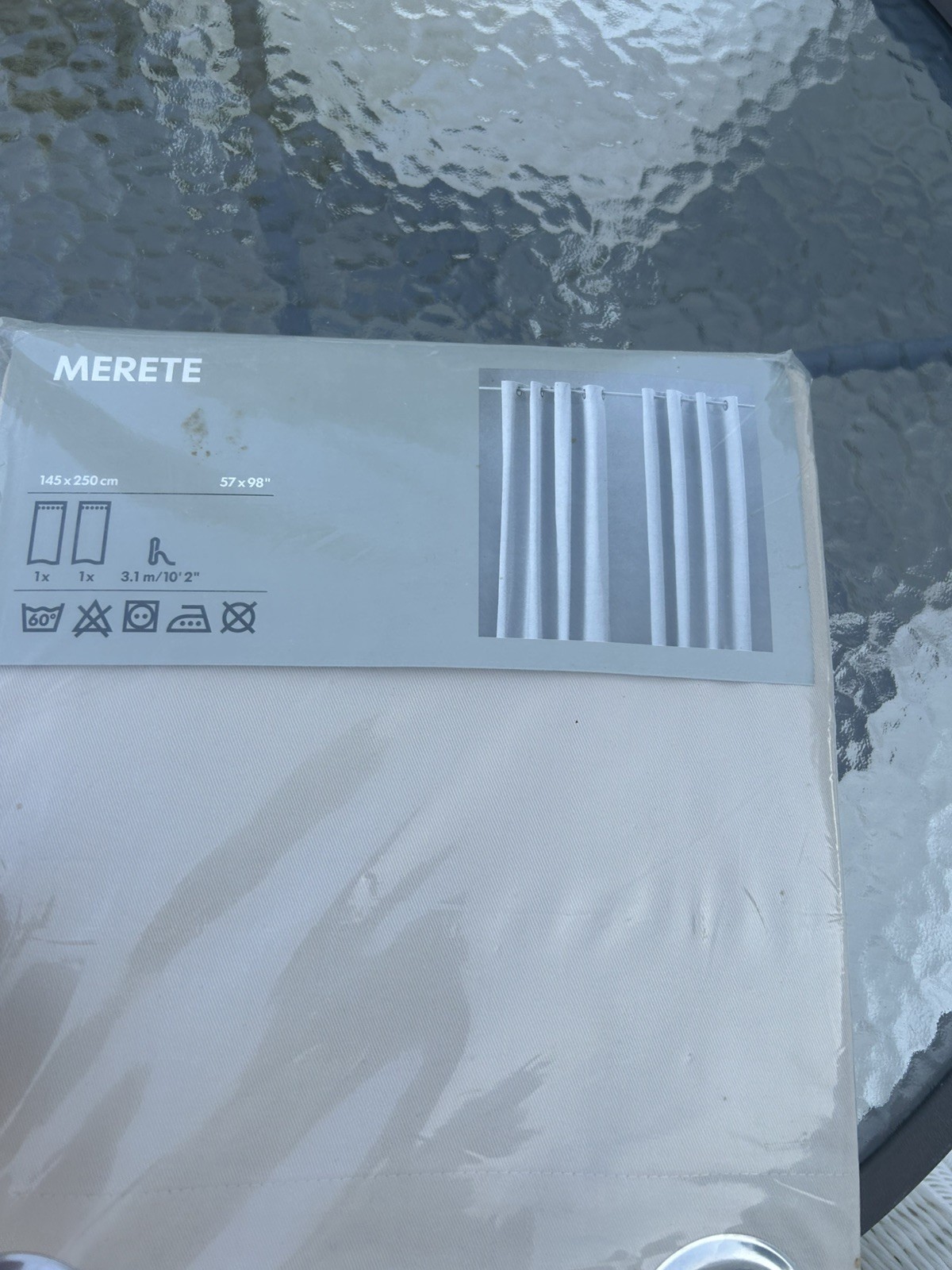 IKEA MERETE Drapes Room Darkening 57×98″ BEIGE 1 Pair, NEW Eyelet Curtains NEW