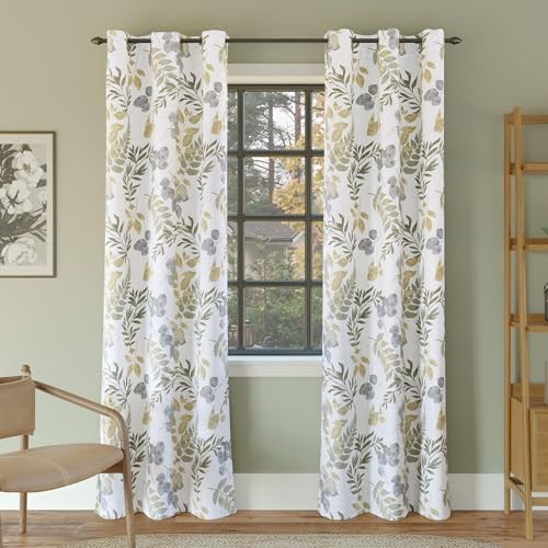Remi Floral Leaf Print Blackout Grommet 40″W x 84″L (Pack of 1) Multi Color