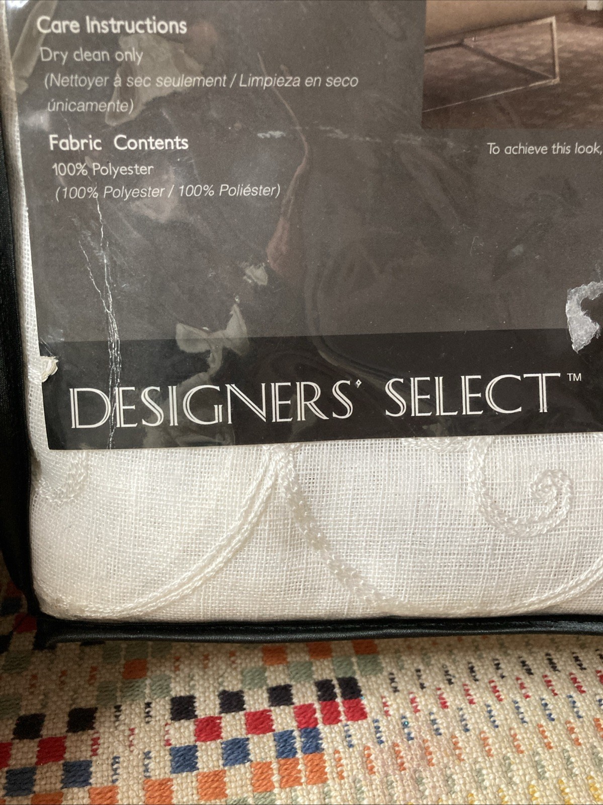 Designer Select Claudia Sheer Linen Gauze Embroidered Curtain Panel 95” Lot 2