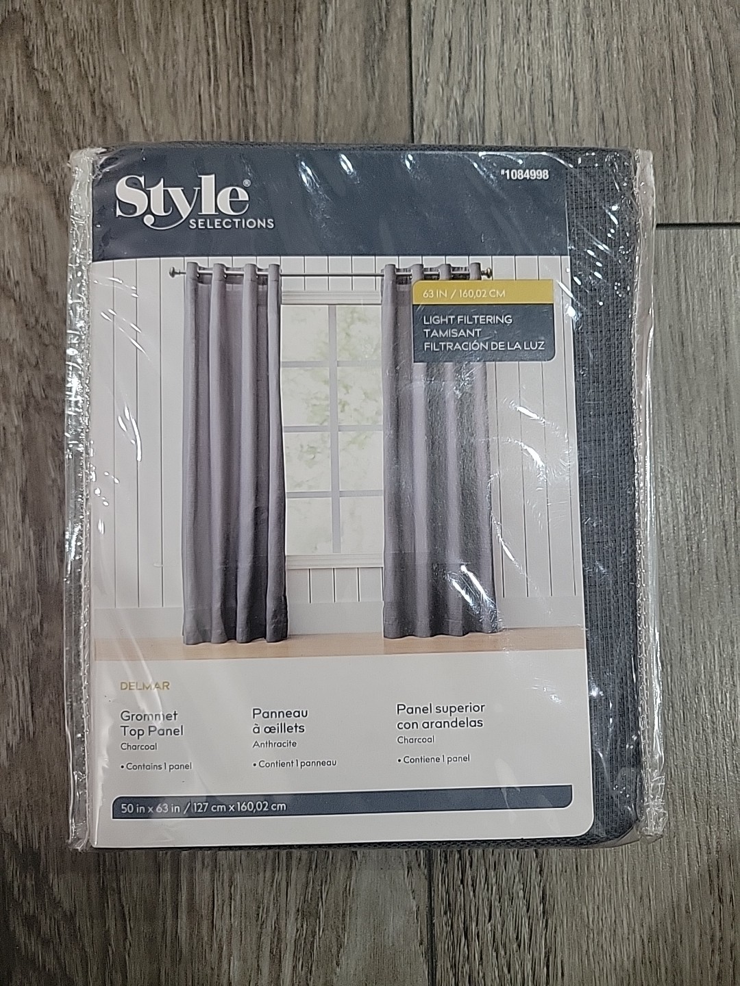 Living Logic Delmar Charcoal Grommet Top Panel 1084998 50 in x 63 in New