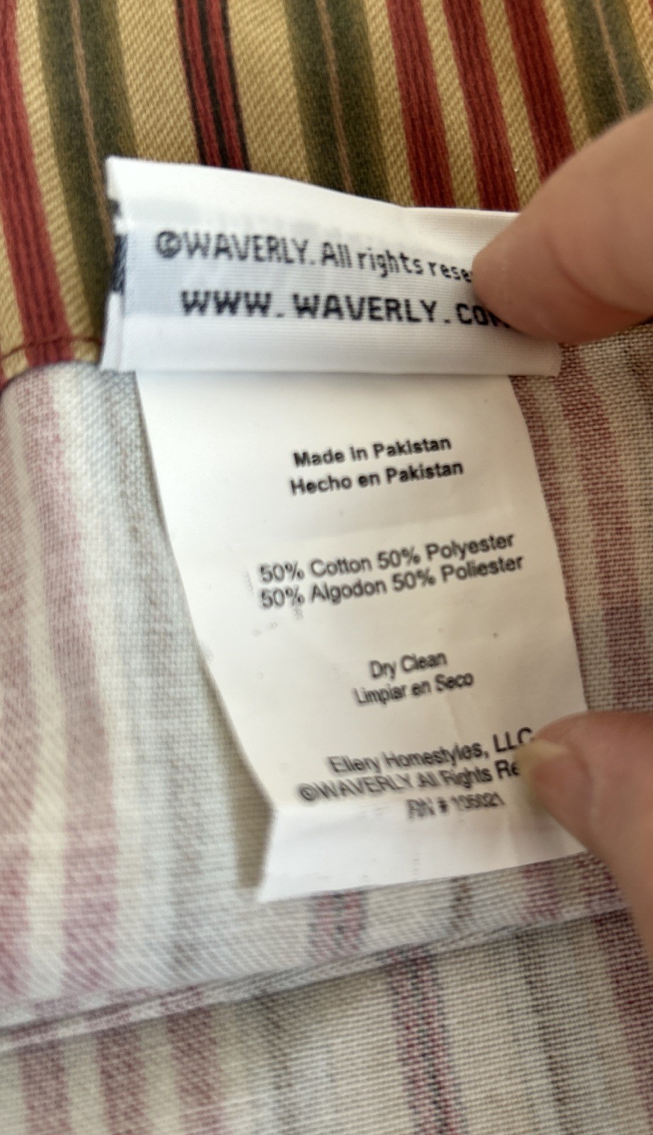 2 pc Waverly Home Amanda Valance Red Sweetwater Stripe 16″X79″ Model 81903666