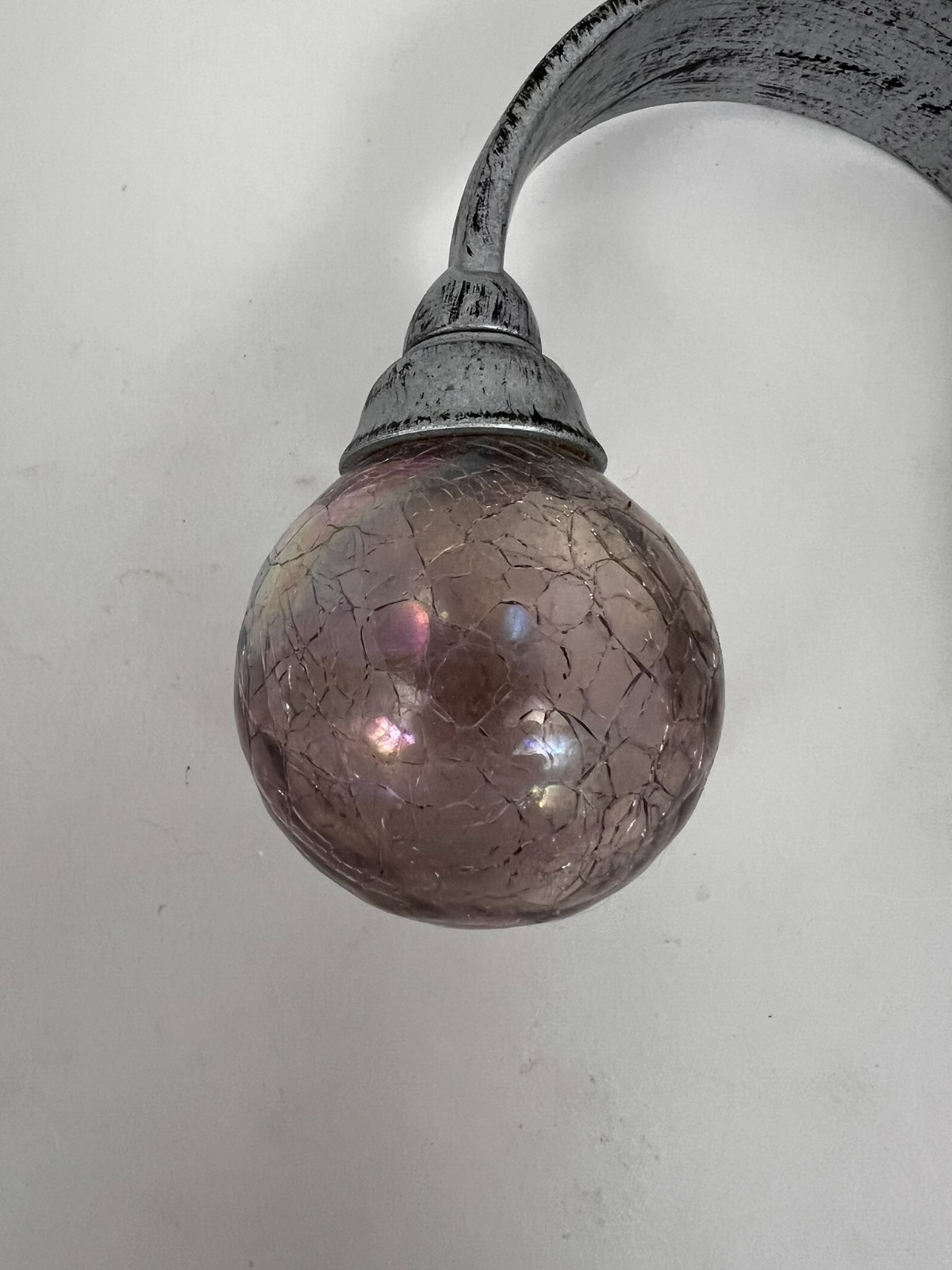 Unbranded Curtain Holdbacks Metal with Crackel Glass Ball Light Mauve Color