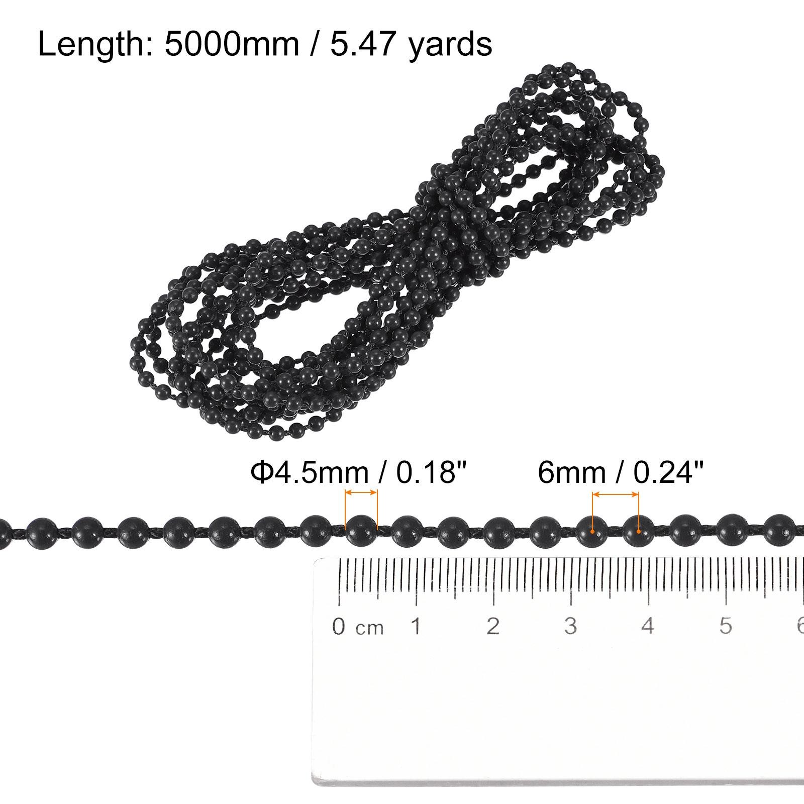 5.47 Yards Blinds Beaded Chain Roller Shade Cord for Window Repair Parts Black