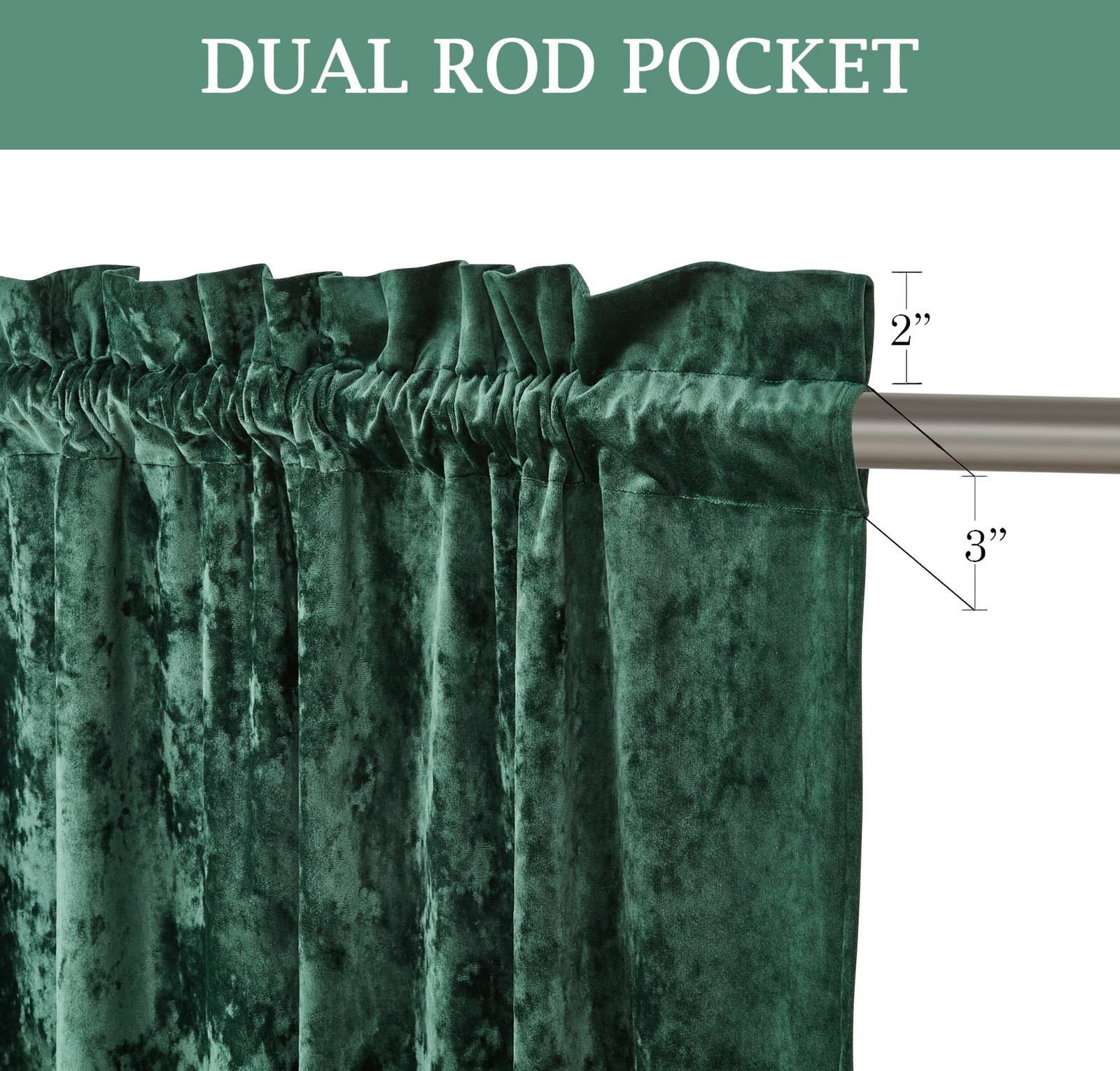 Chezmoi Collection Lux Velvet Curtains Set Rod Pocket Drapes, Set of 2 Panels