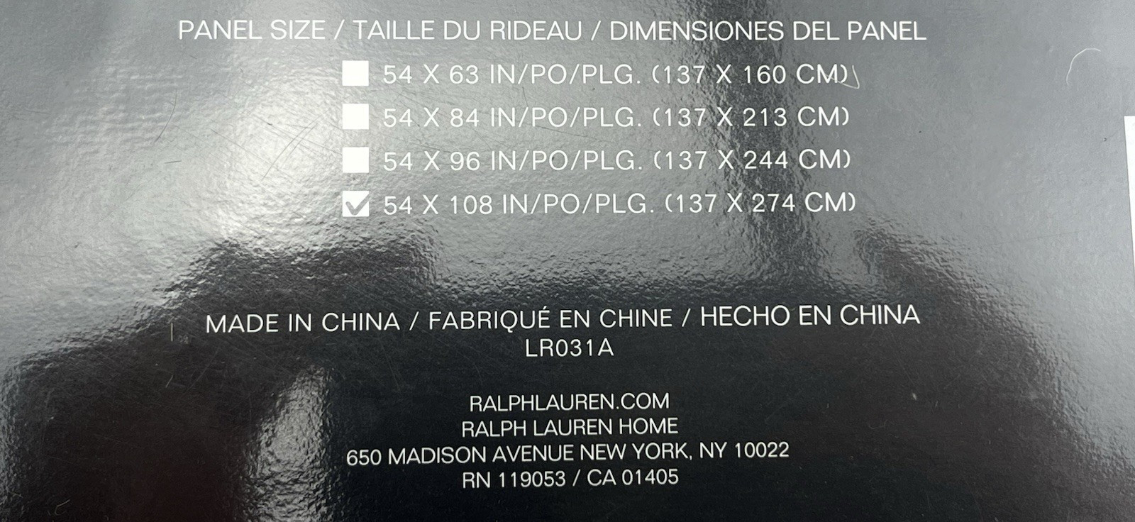 New Lauren Ralph Lauren Back Tab Curtain Panel Vienna Linen 1-54×108″ Panel