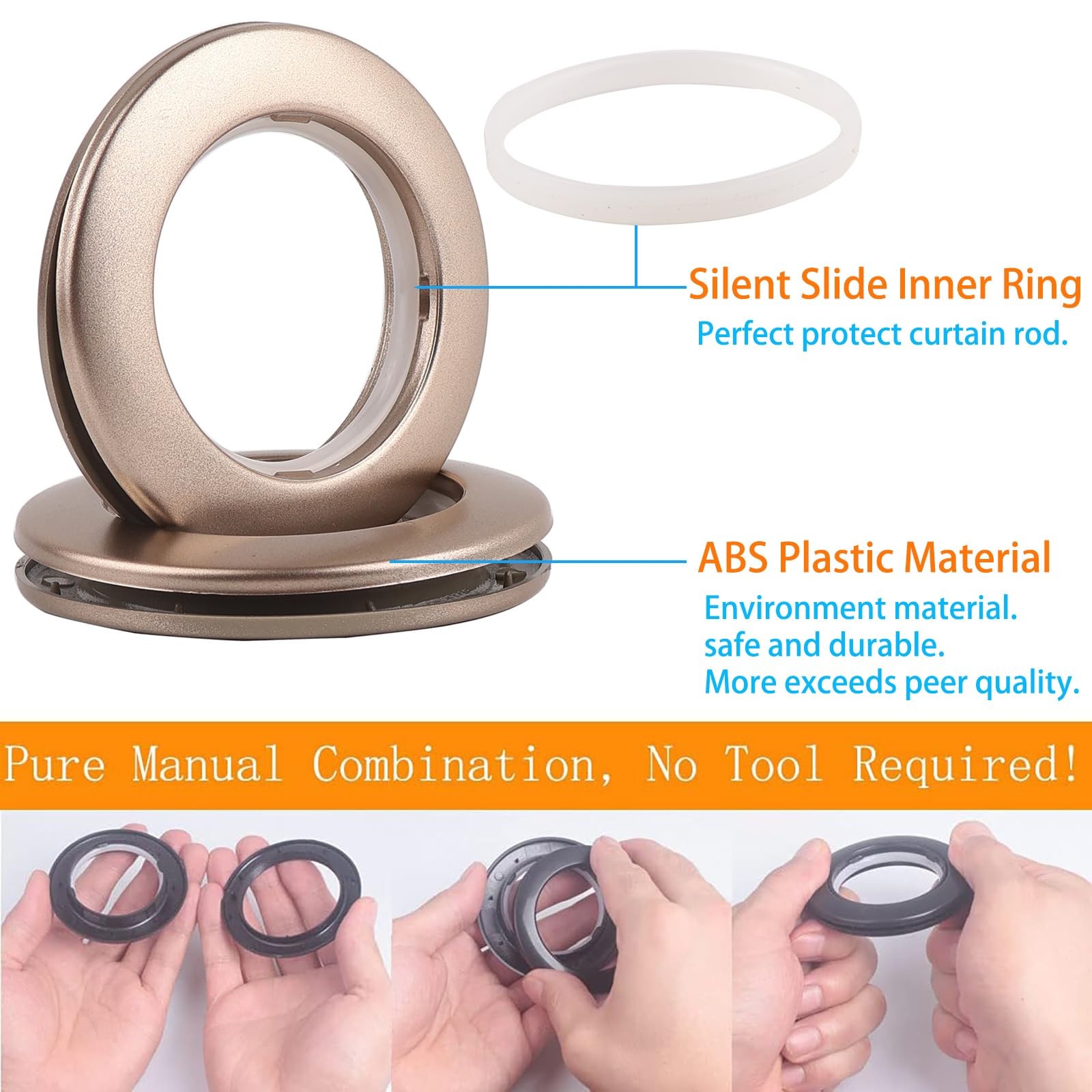 32 Pack Curtain Grommet, Inner Diameter 1-9/16″(40mm) Curtain Eyelet Rings Ro…