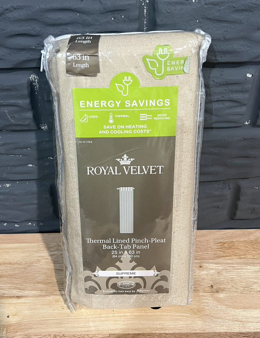Royal Velvet Supreme Thermal Lined Pinch Pleat Back Tab Panel 25×63