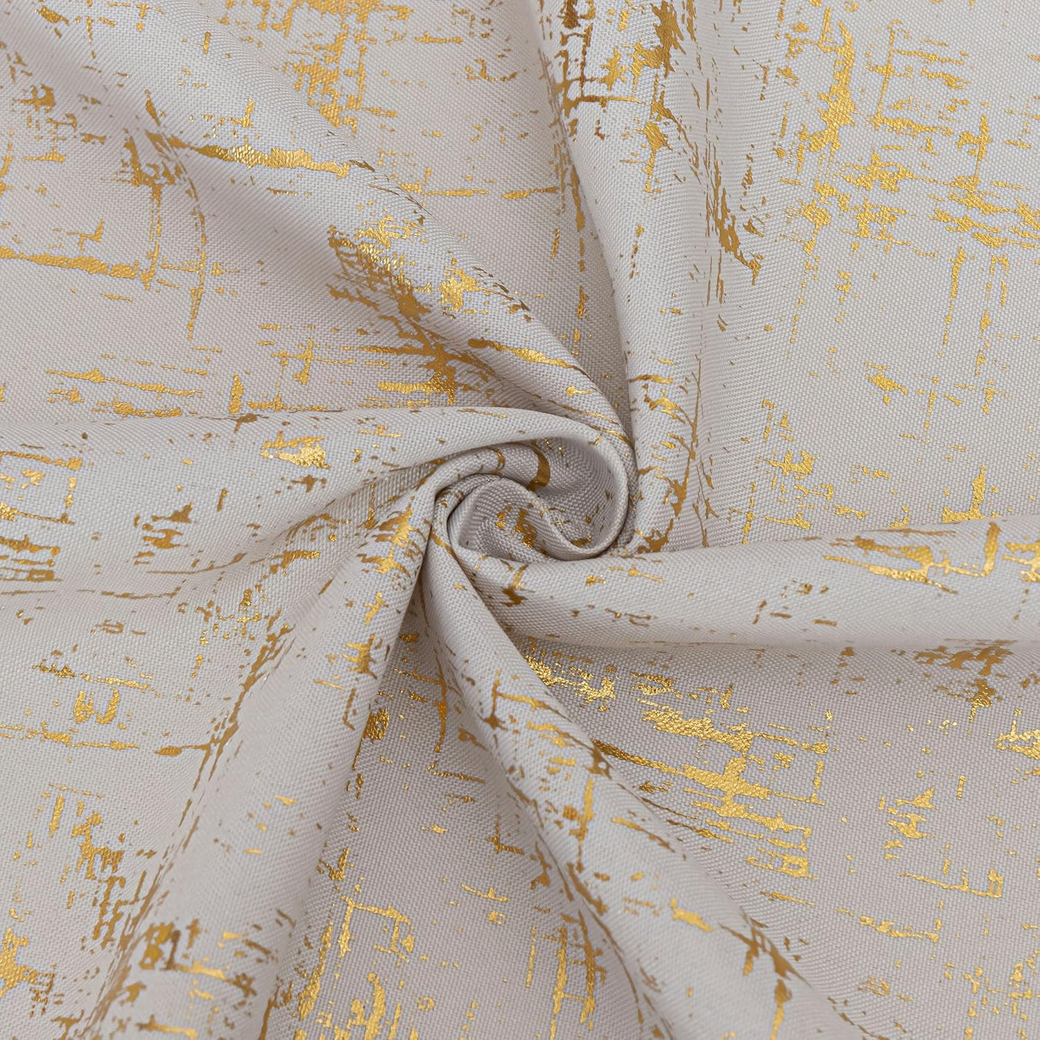 Gold Foil Print Linen Textured Curtains Geometric Dots Pattern Design Curtains f