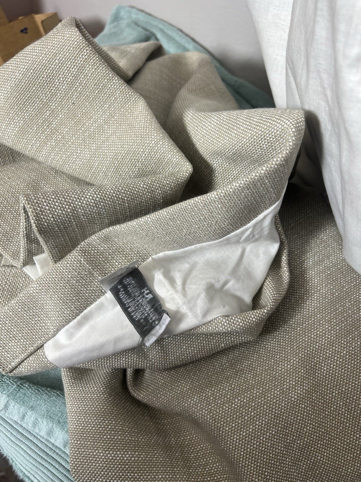 Restoration Hardware Textured Cotton Weave Heavy Curtains Panels Lined48x96 Pair