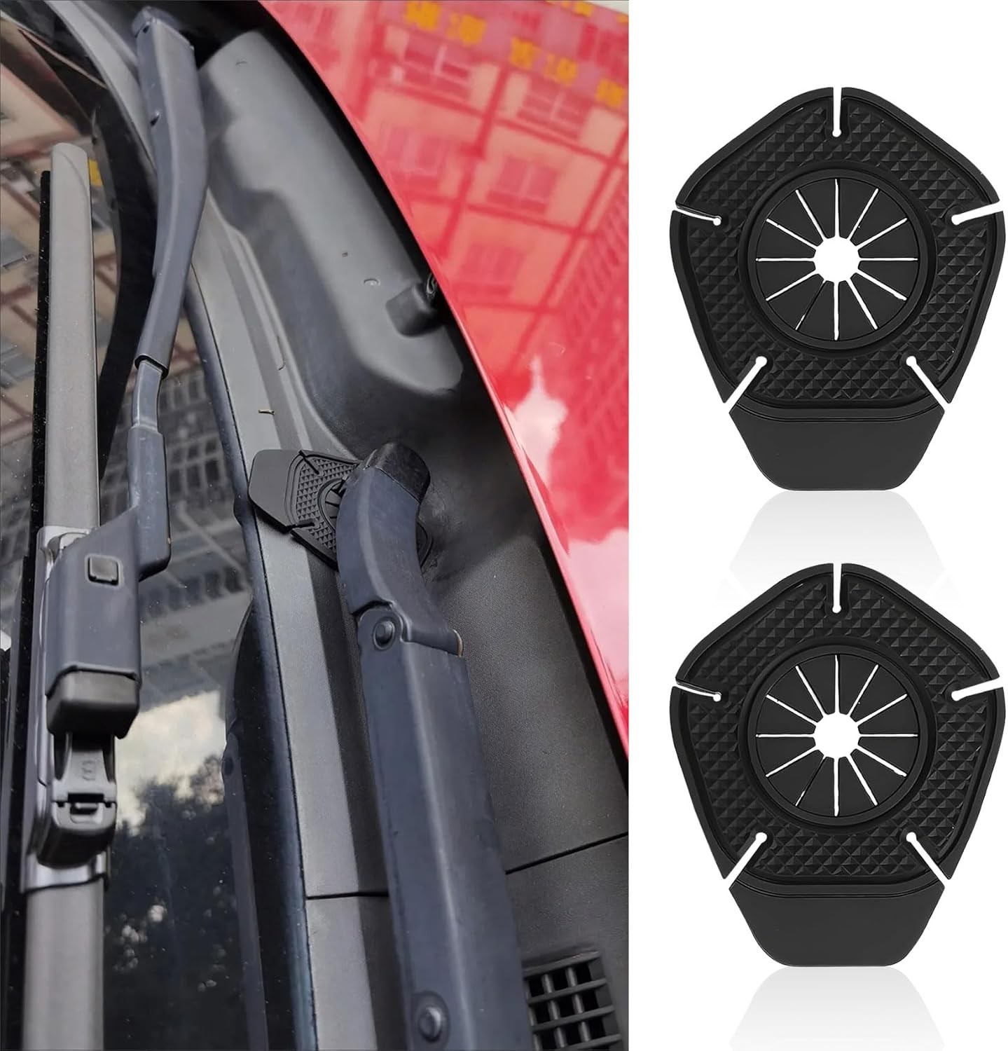 2PCS Car Wiper Arm Hole Protection Pad, Silicone Windshield Wiper Arm Hole Prote