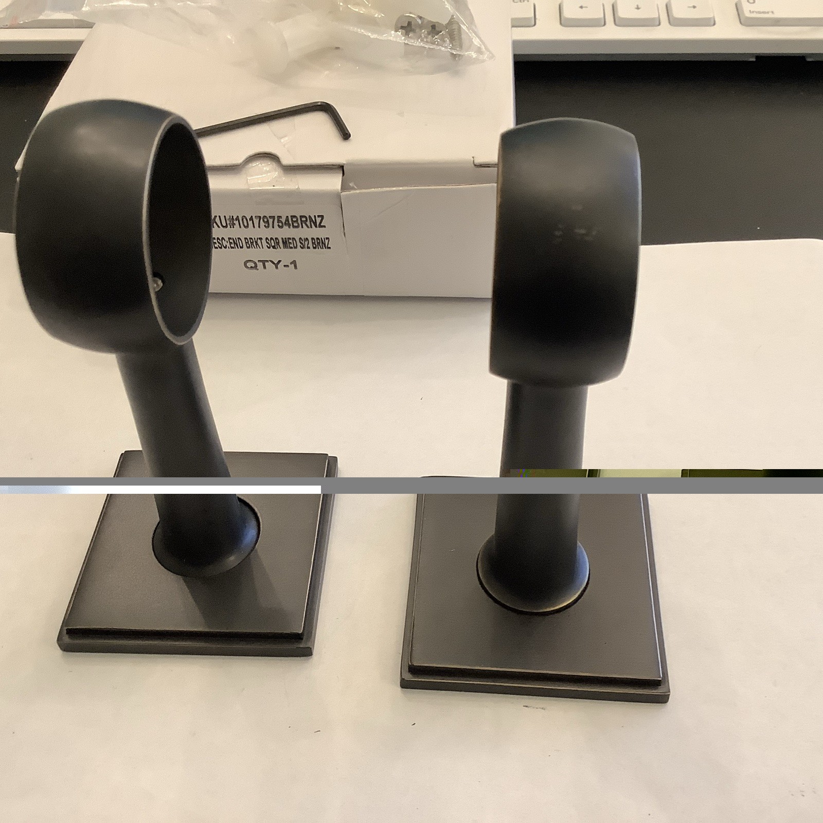 Restoration Hardware Easton Square End Brackets Bronze Medium- Pair