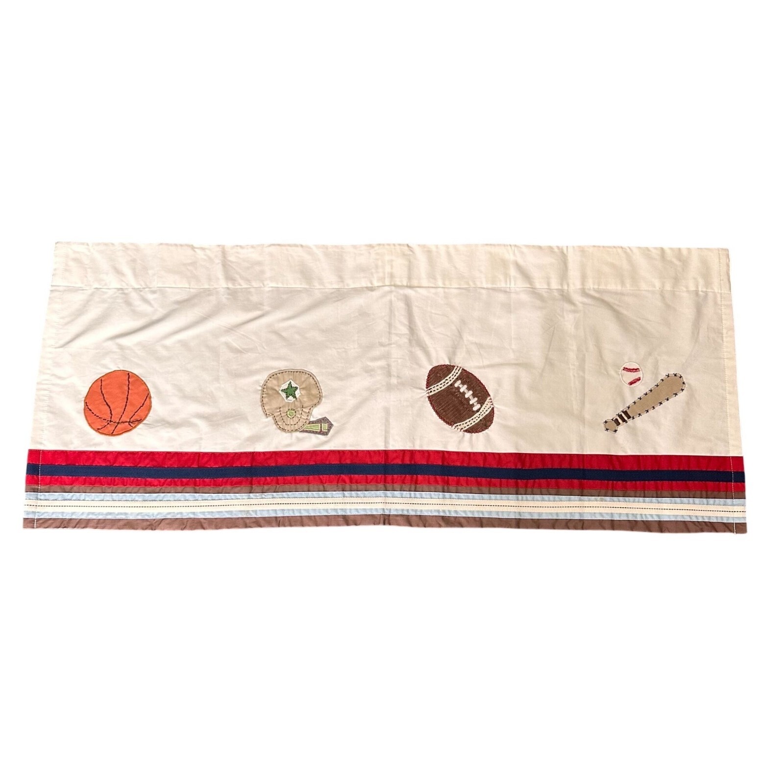 Pottery Barn Kids Sports Valance 42″ X 18″ Cotton Decor Baseball Football Window