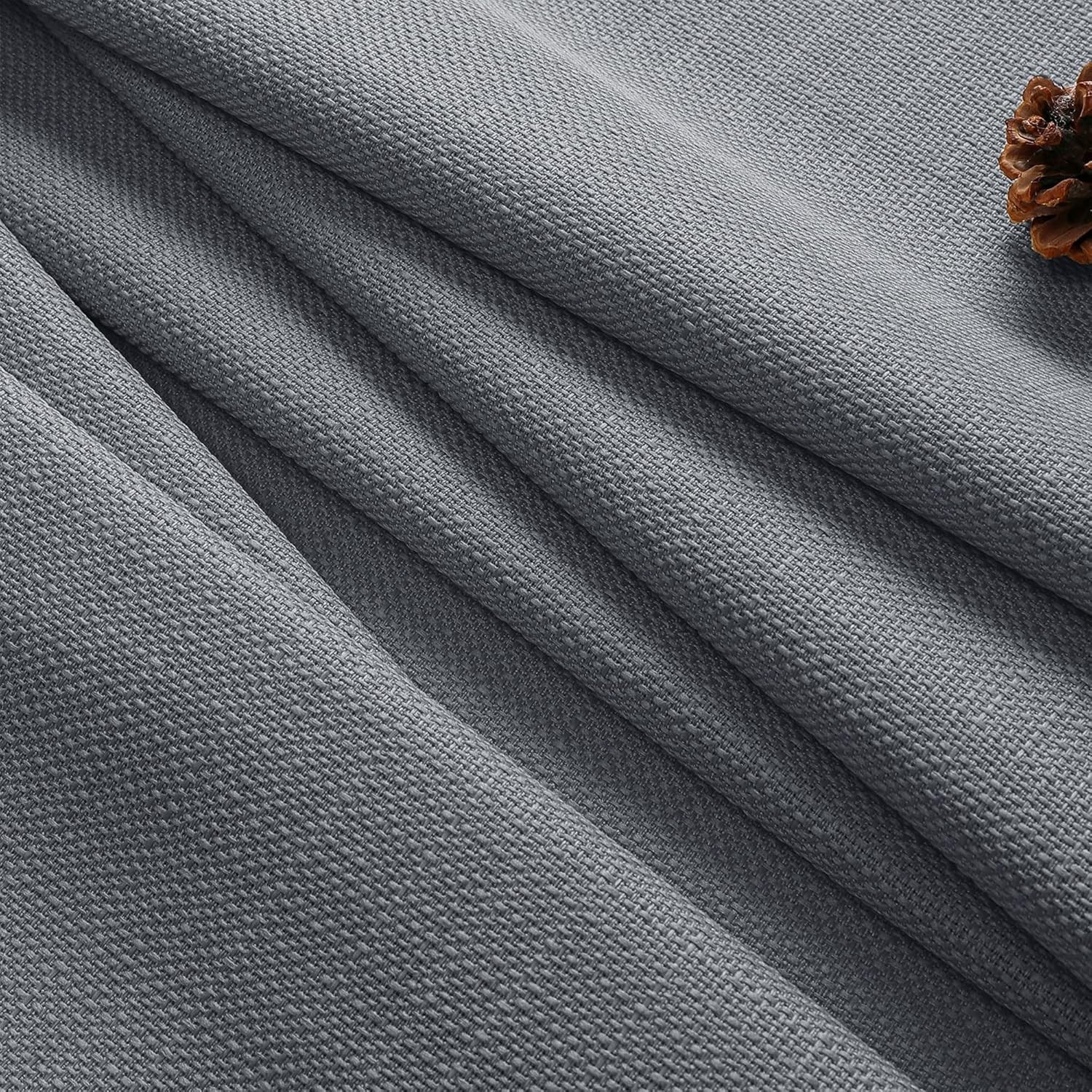 2 Panels Dark Grey Kitchen Curtains, 30″W x 24″L Pack of 2, Light Filtering, …