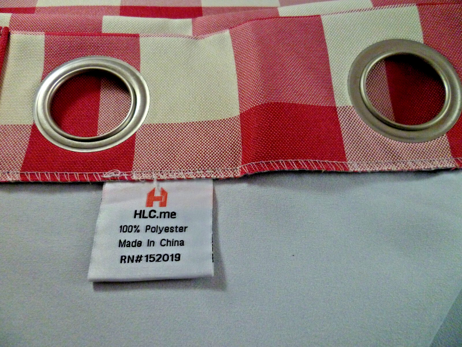 Set 2 HLC.ME Panel Curtain Drape Red Cream Buffalo Plaid Check Grommet 52×84