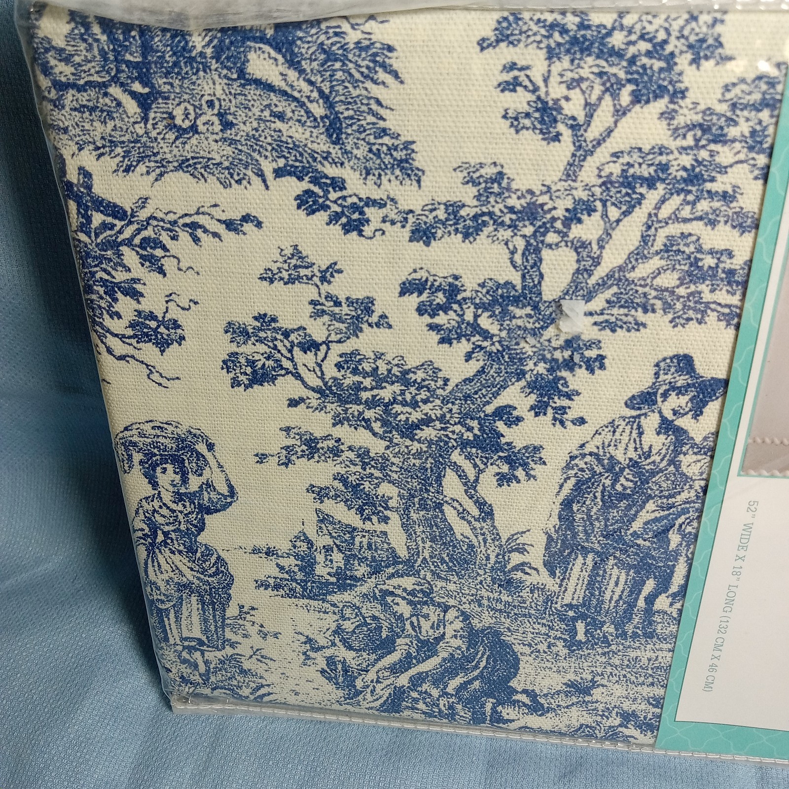 NIP *Waverly* One Charmed Life FAIRFIELD Valance 52″ X 18″ BLUE & WHITE TOILE