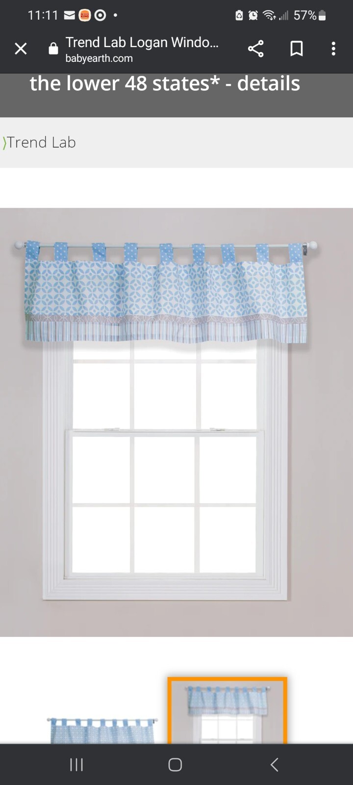 Trend Lab Window Valance Logan 56×15″ NEW