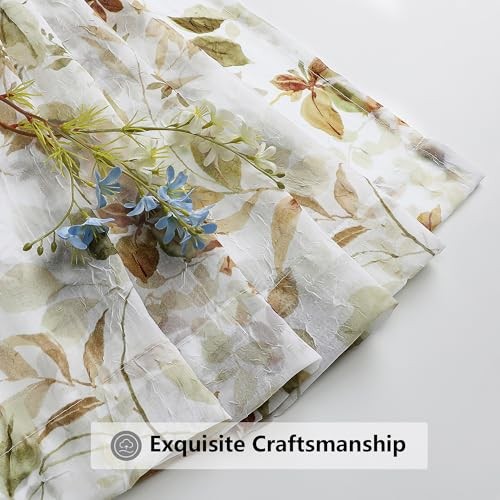 Crushed Sheer Curtains Tiers 36 Inch 42″W x 36″L (Pack of 2) Multi Color