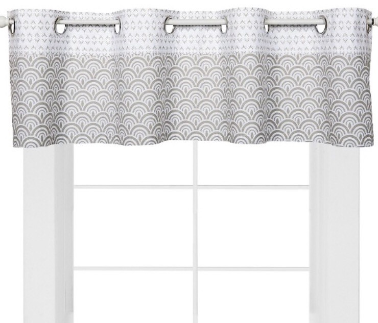 Trend Lab Gray Art Deco Curtain Valance NWOT