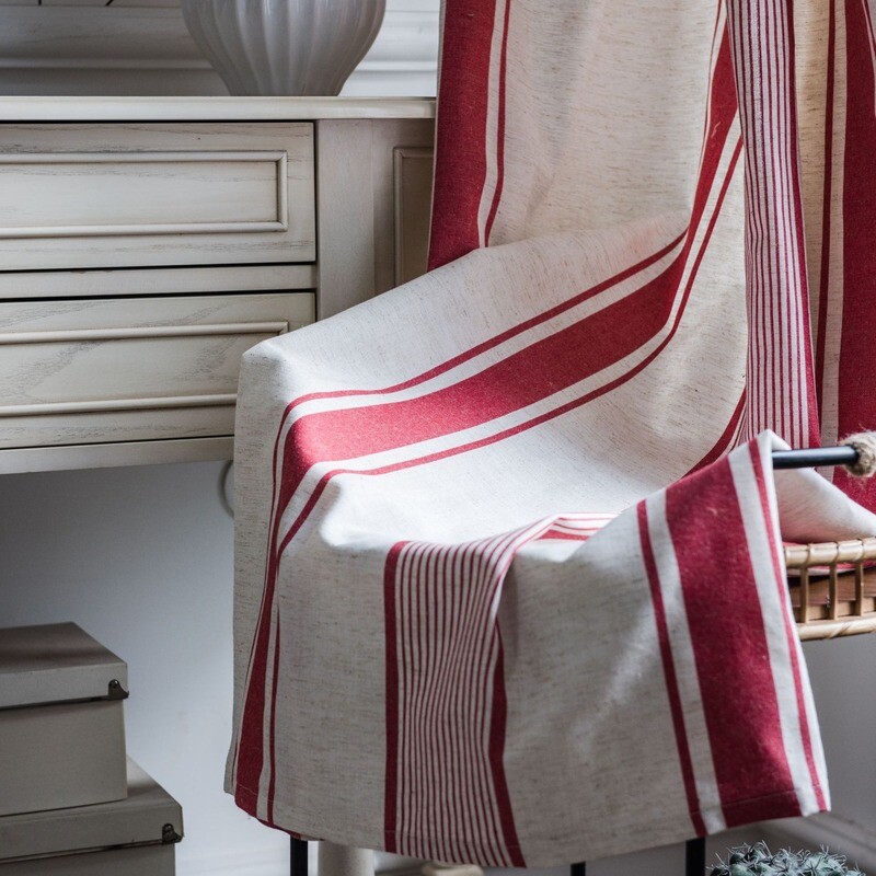 Semi Blackout Window Curtain Stripe Drape Rod Pocket Living Room Bedroom Kitchen
