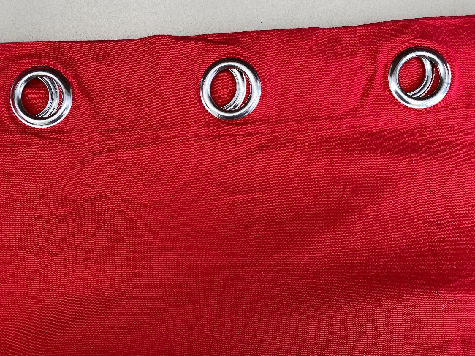 Ikea Merete Curtains Red Cotton Room Darkening Silver Grommet One Pair 56″ x 96″