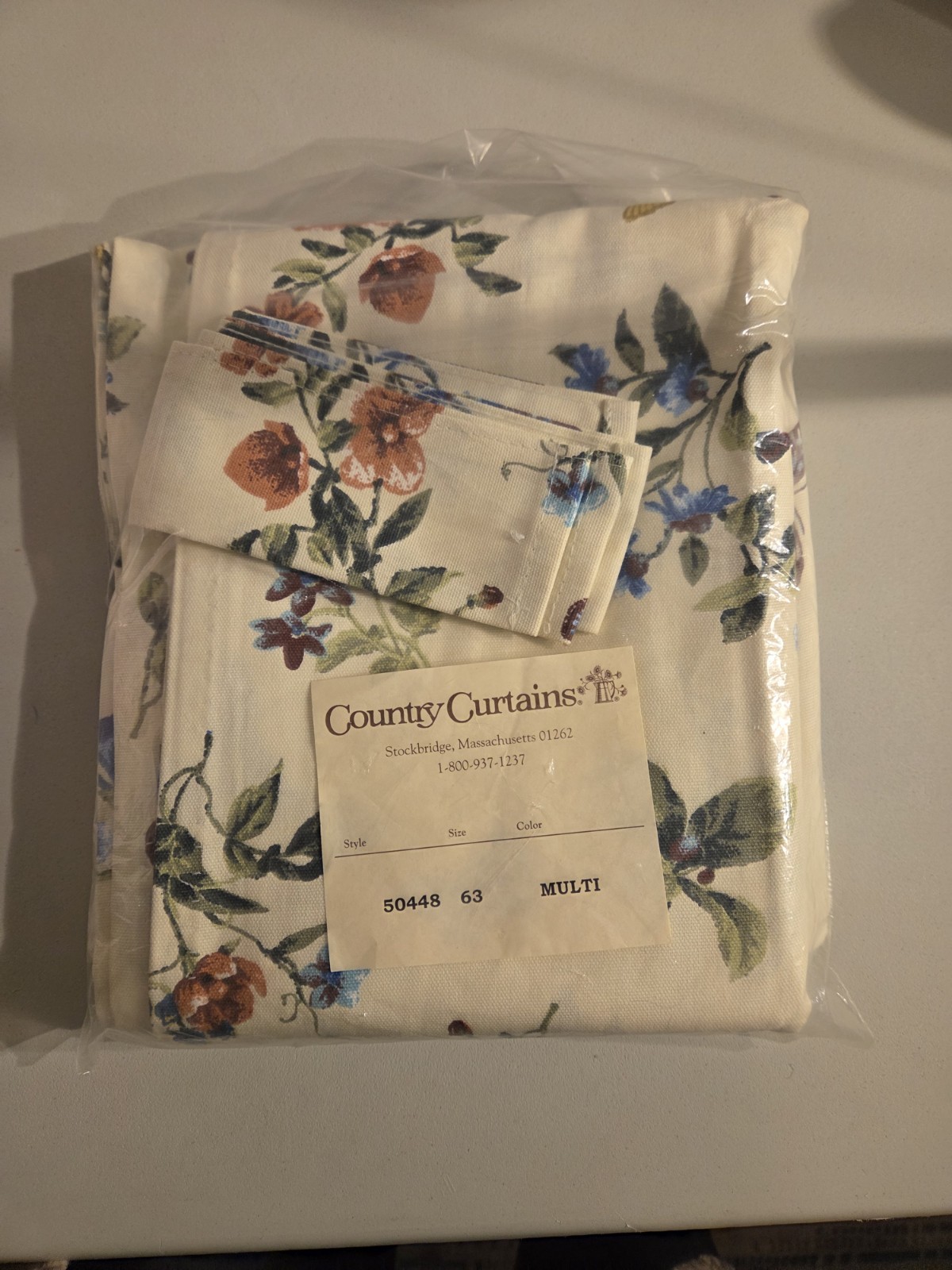 Country Curtians Floral & Butterflies 2 Panels 63″ New