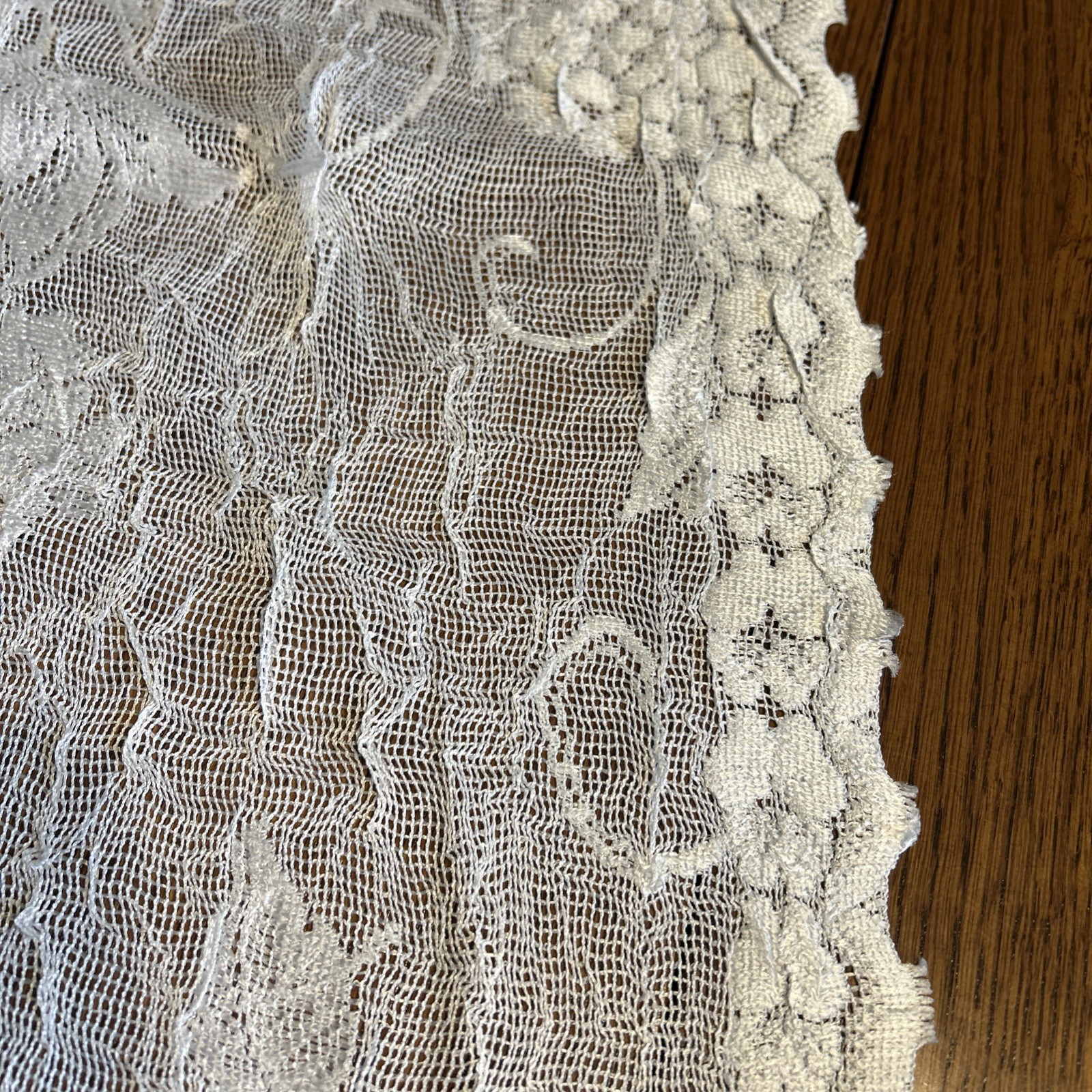White Lace Rectangular Long Window Swag 46″ x 120″