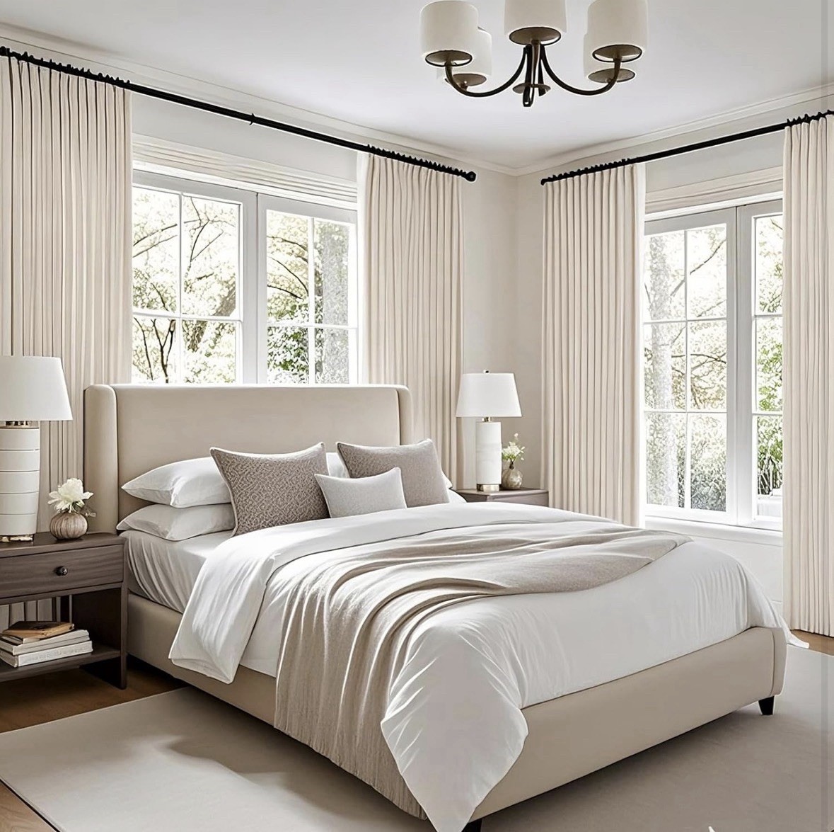 Linen Blended Full Blackout Noise-Reducing Thermal-Insulated Pinch Pleated Cu…