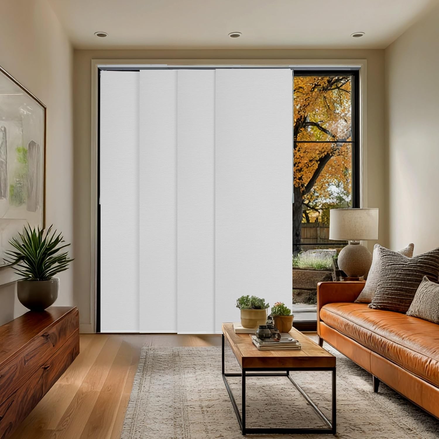 Panel Track Blinds Sliding Glass Door Adjustable Track Patio Entry Large Windows
