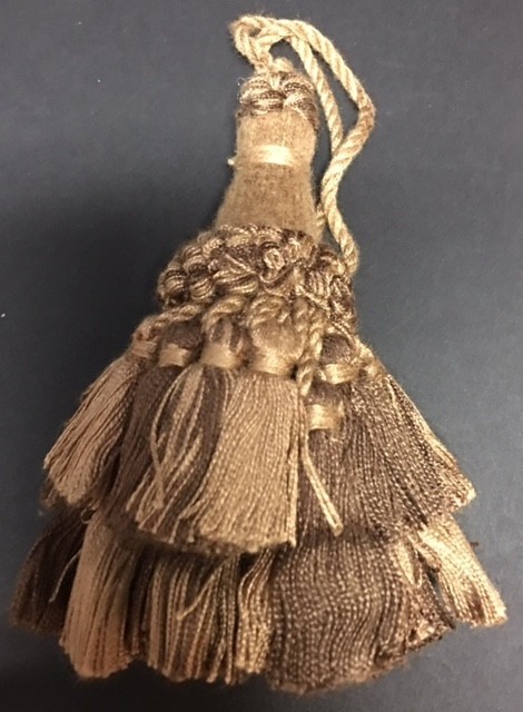 4&1/2″ chocolate brown mocha Tied Key Tassel Fabric Trim Lot Of 2