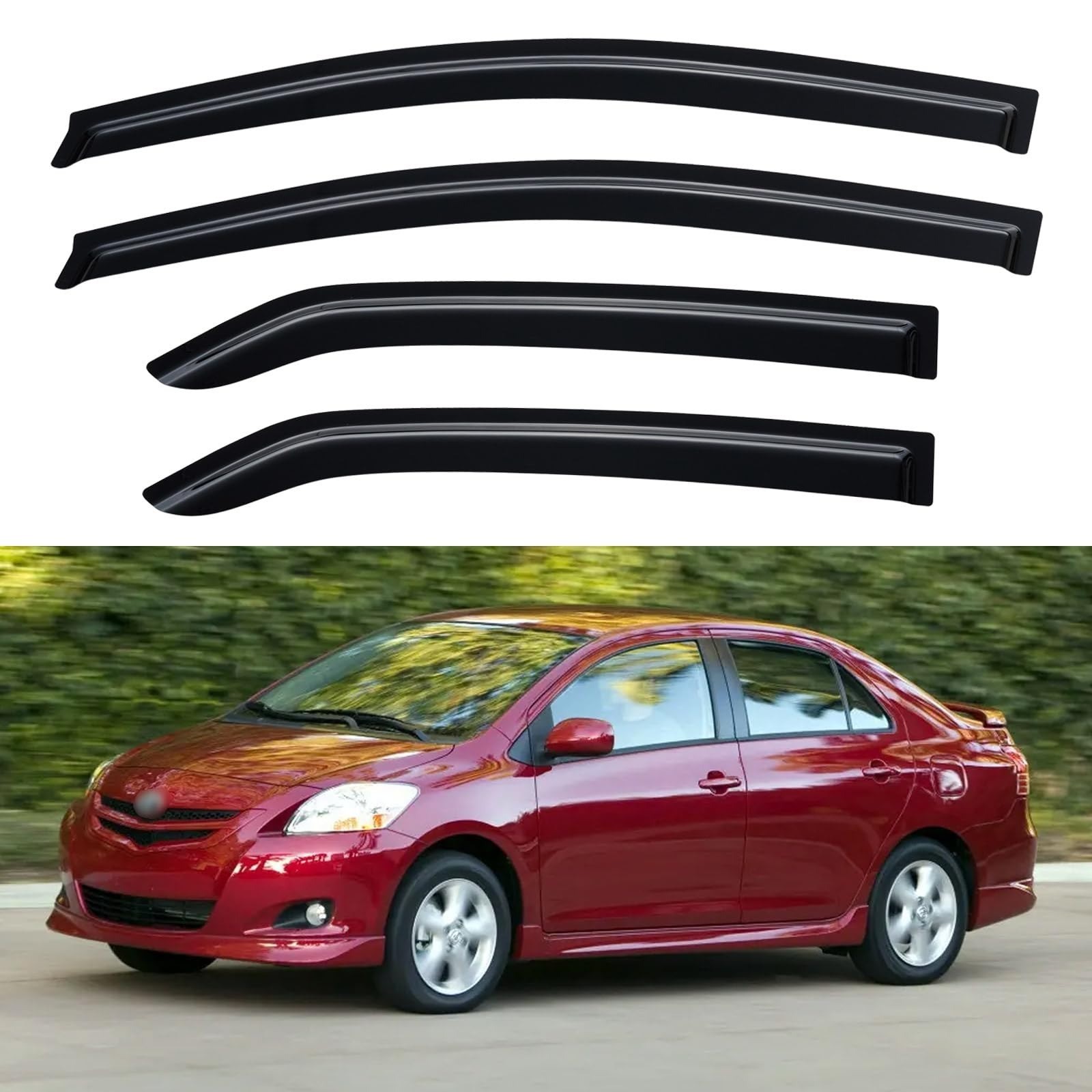 YQAUTEC Window Visors Rain Guards for Ford F150 SuperCrew 2015-2026