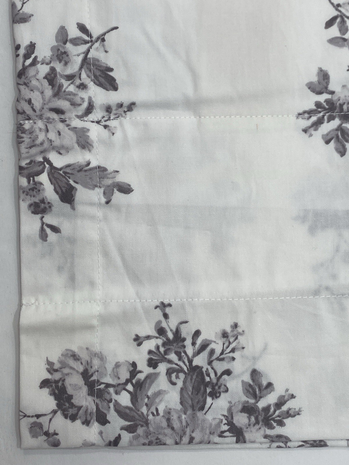 Piper & Wright Sabrina Grey Floral Straight Valance 88 X 15 1/4in Ruffle 705