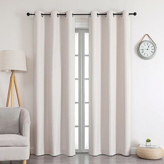 Max Blackout Emerson Blackout Curtain Panel Beige 38×95 Grommet Top