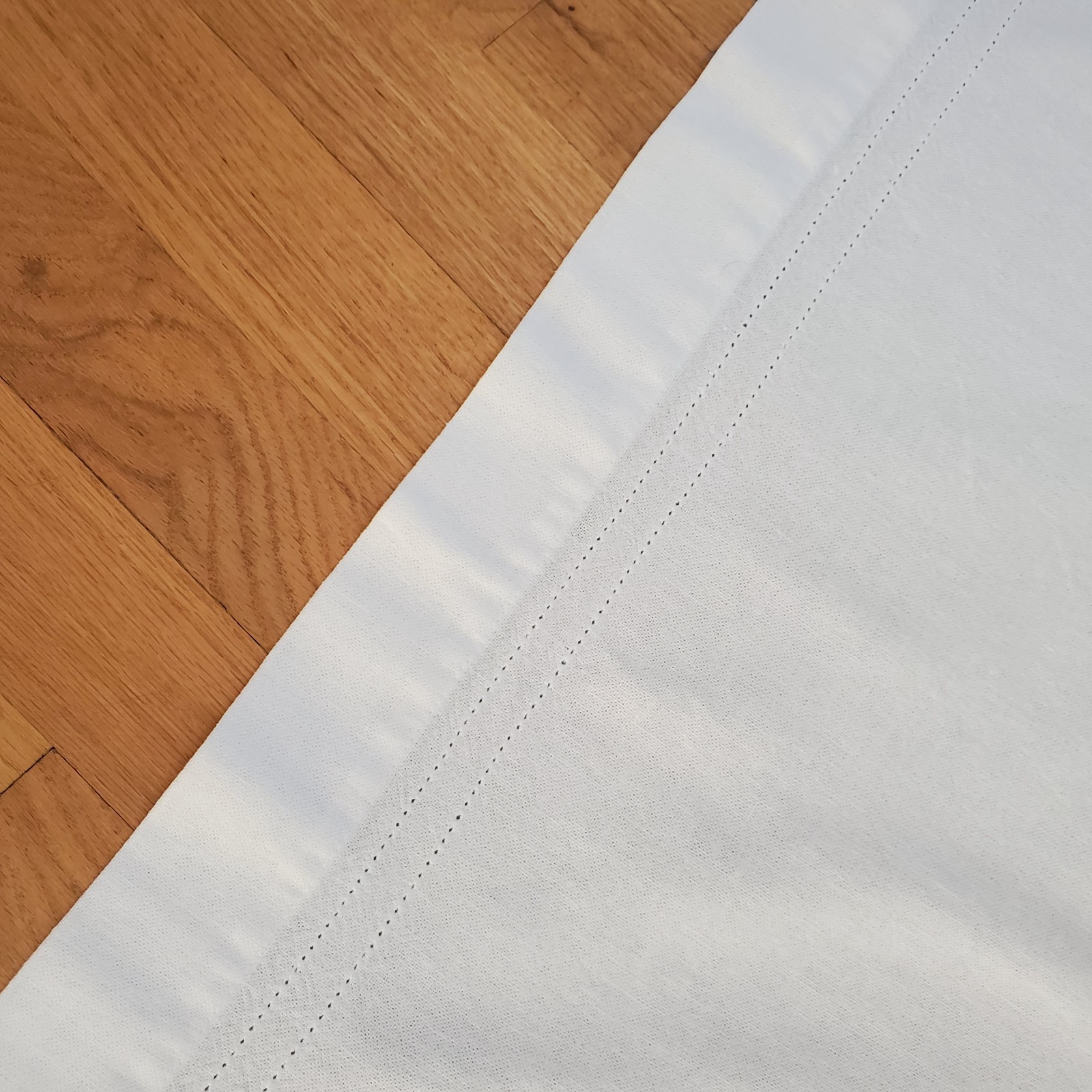 2 Vtg White Rod Pocket Curtain Panels Cotton or Linen 27×34″ Each 54″ Wide Total