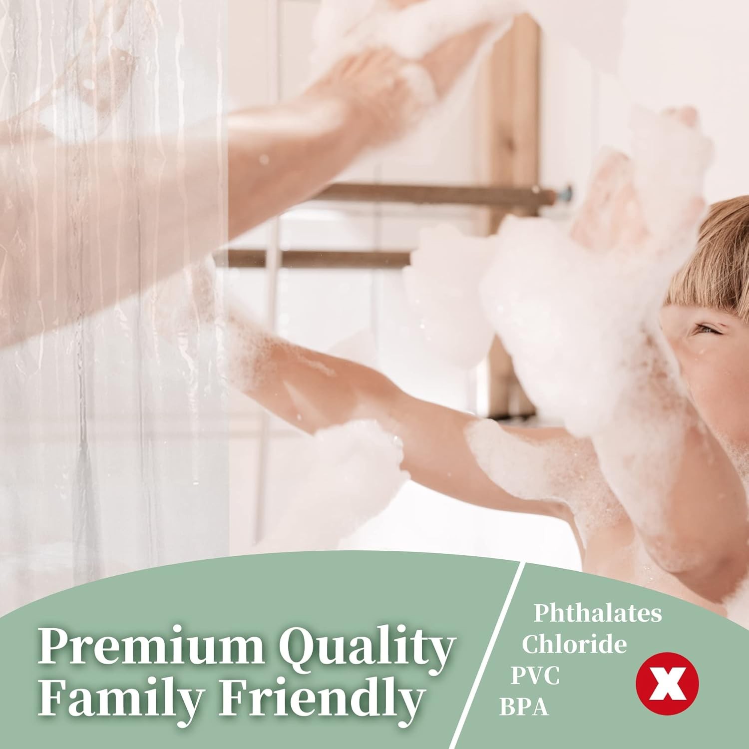Barossa Design Plastic Shower Liner Clear 72″W x 72″L (Pack of 1), 1a.