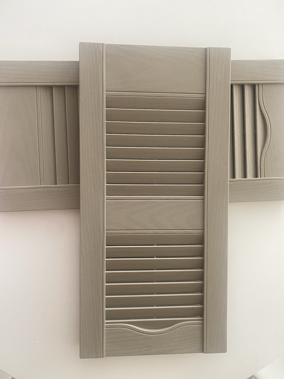 Ekena Millwork Vinyl Open Louver Shutters 12” x 25” French Roast (Pair)
