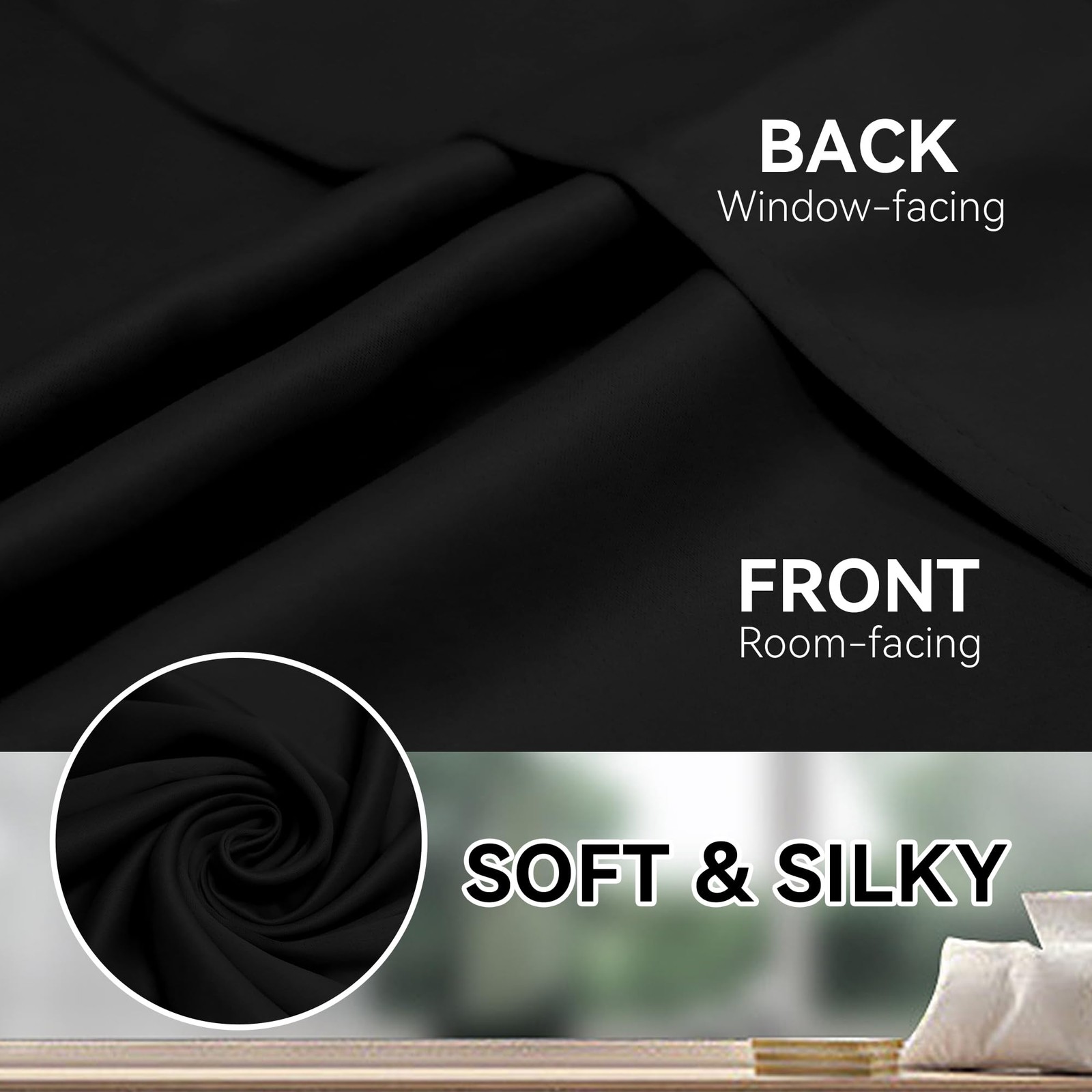 Hascemon Extra Long Blackout Curtains 192 Long Grommet High Ceiling Drapes 2