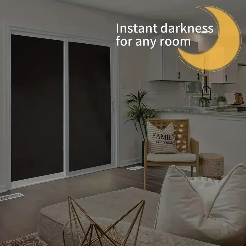 Portable Blackout Curtain DIY Window Shade Self Adhesive Travel Blind