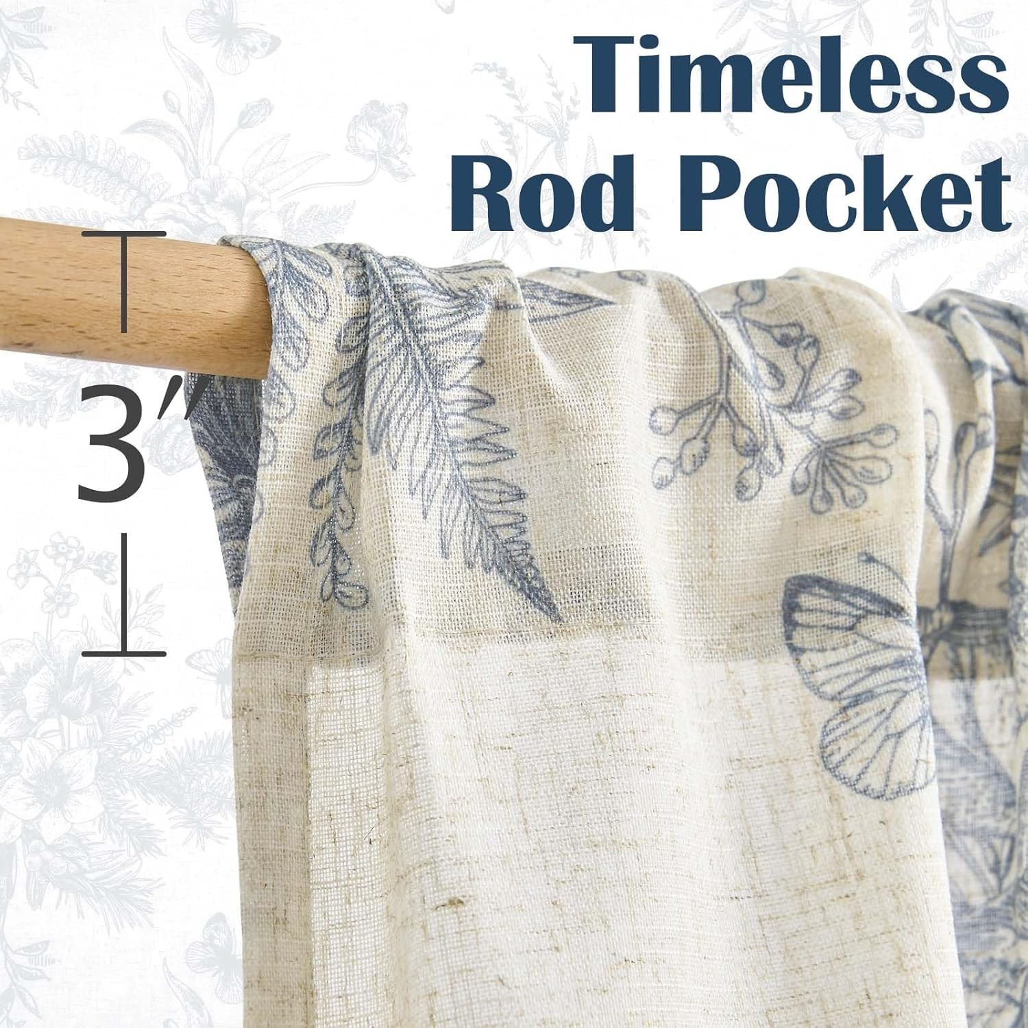 Half Window Curtains Small Drapes for Kitchen 36 Inch Rustic Floral Tier Curt…