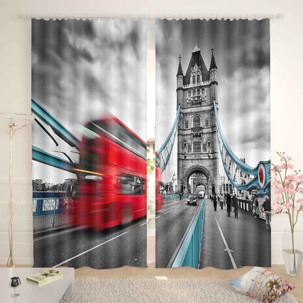 Assembly Bus Tread 3D Curtain Blockout Photo Printing Curtains Drape Fabric