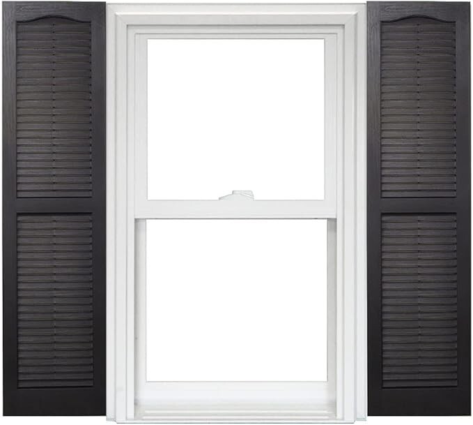 Ekena Millwork Exterior Shutters 12″ x 25″ Lifetime Vinyl Standard Cathedral Top