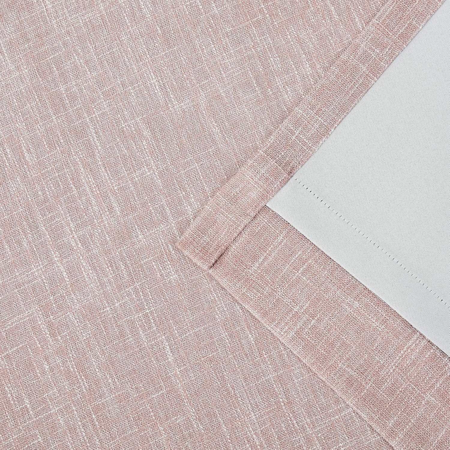 Central Park Pink Solid Blackout Curtain Heavy Linen Texture Window Treatment Pa
