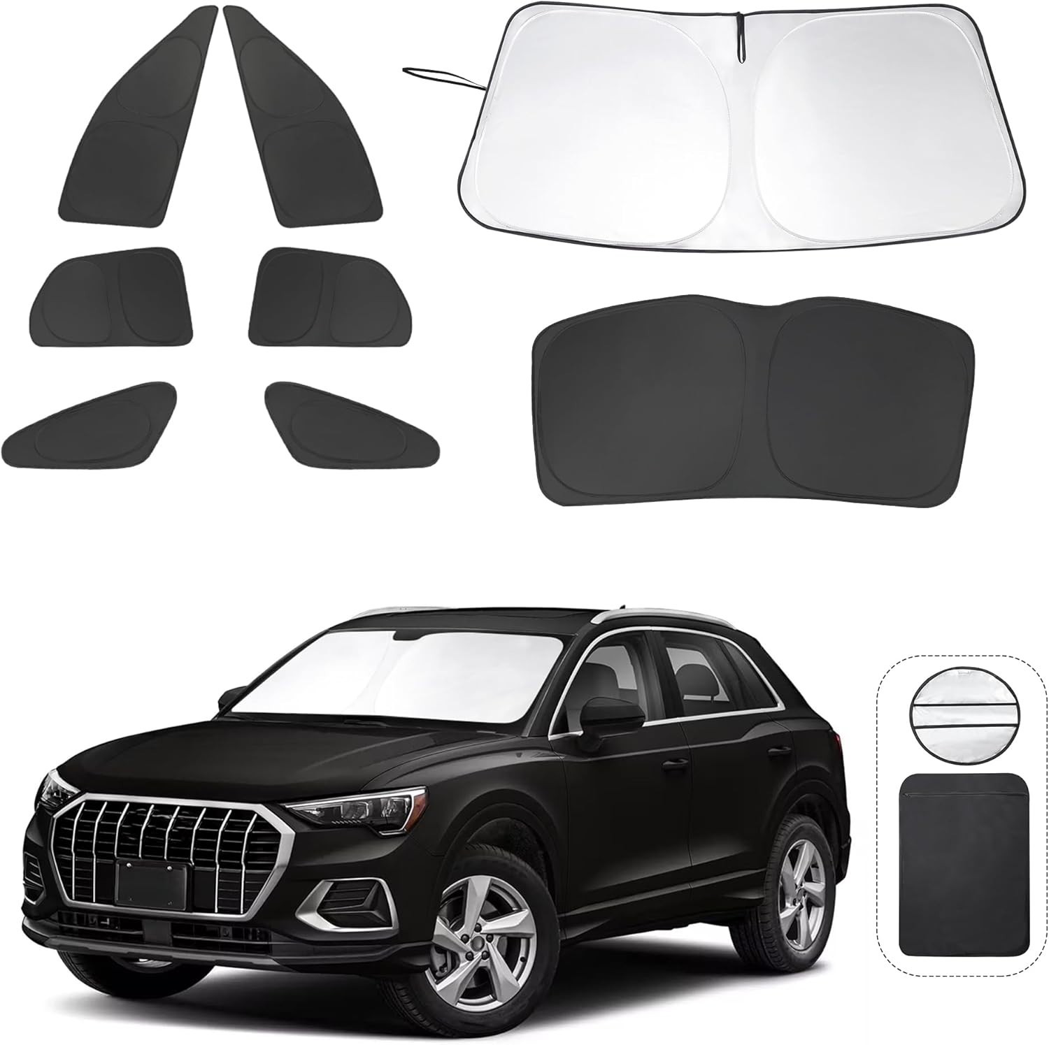 Audi Q3 2019 2020 2021 2023 2024 Window Sun Shade 8PCS Full Set UV Privacy Cover