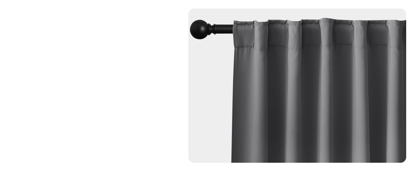 Blackout Curtain Panels for Living Room – (Grey Color) 52×54 inch, 2 Panels Set,