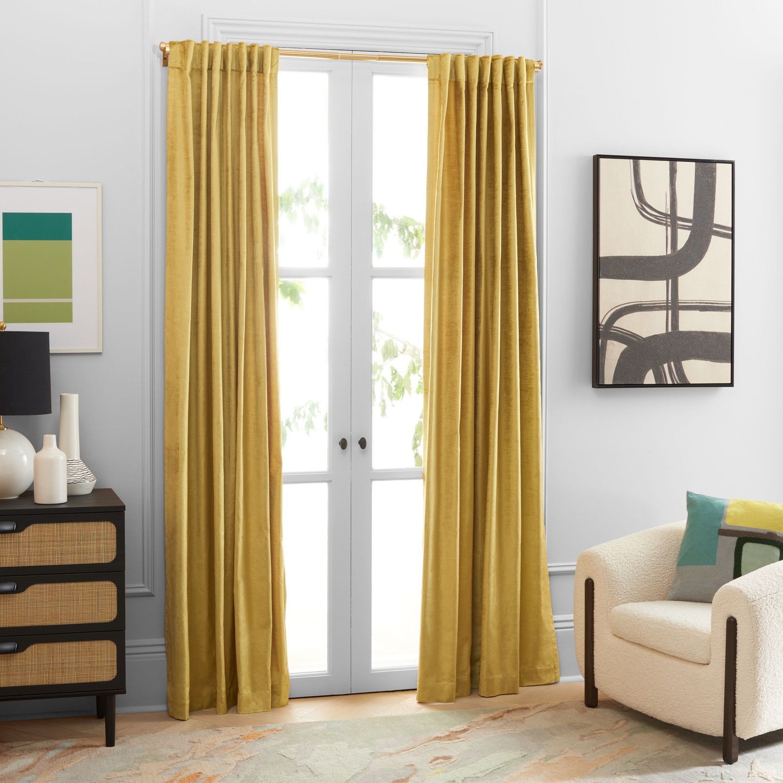Solid Tab Top Blackout Curtains 52 in. W x 96 in. L