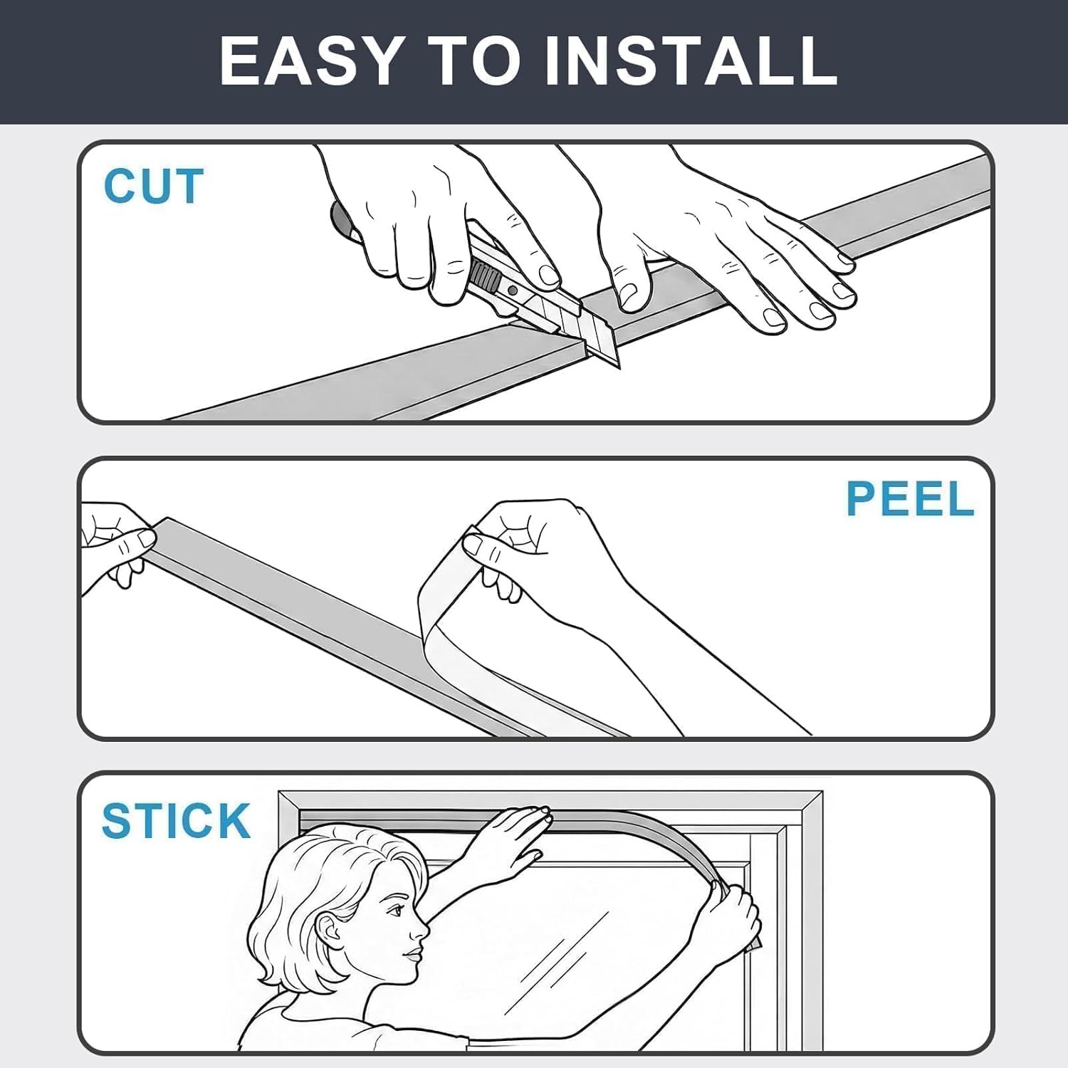 6 Pack Temporary Blinds for Indoor Windows No Drill, 24″ W x 59″ H Light