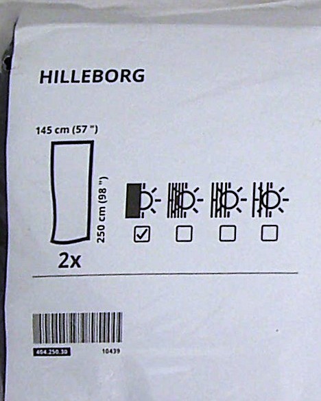 IKEA HILLEBORG Blackout Curtains 2 Panels 57″ x 98″ Grommet Ring Dark Gray – NEW
