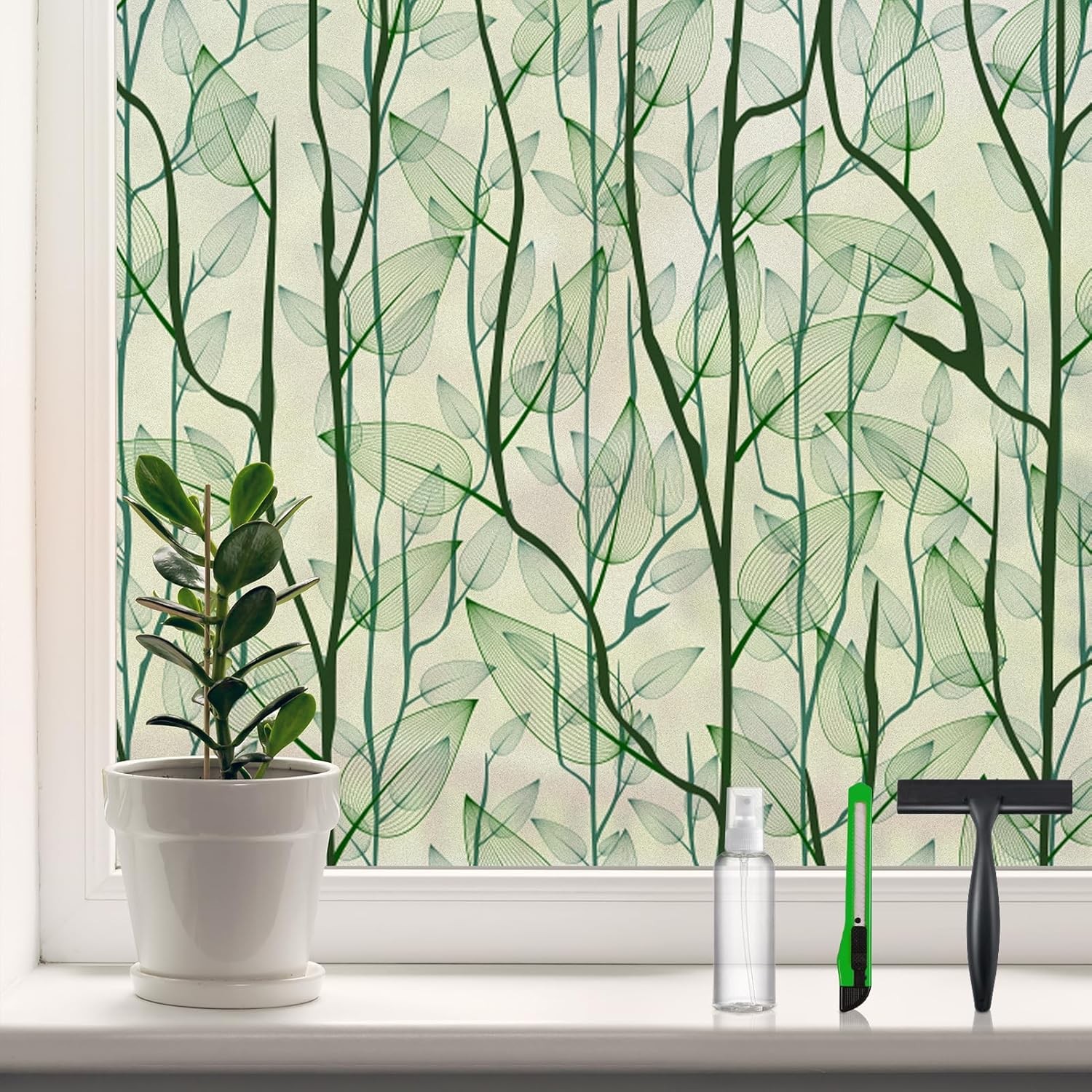 Privacy Window Film Dark Green 17.7″x78.7″ with Tools