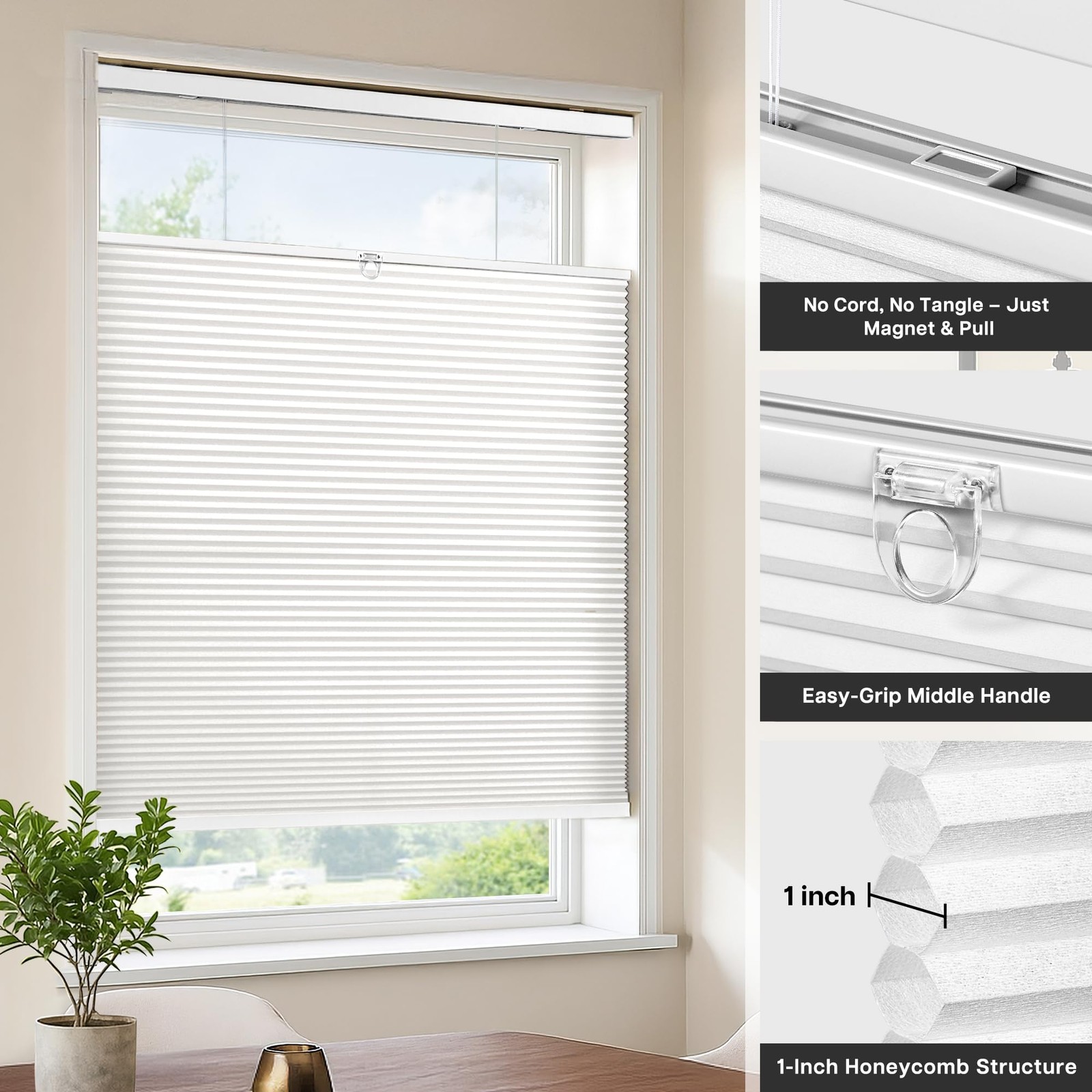 Top Down Bottom Up (TDBU) Cordless Cellular Shades – Light Filtering with Pri…